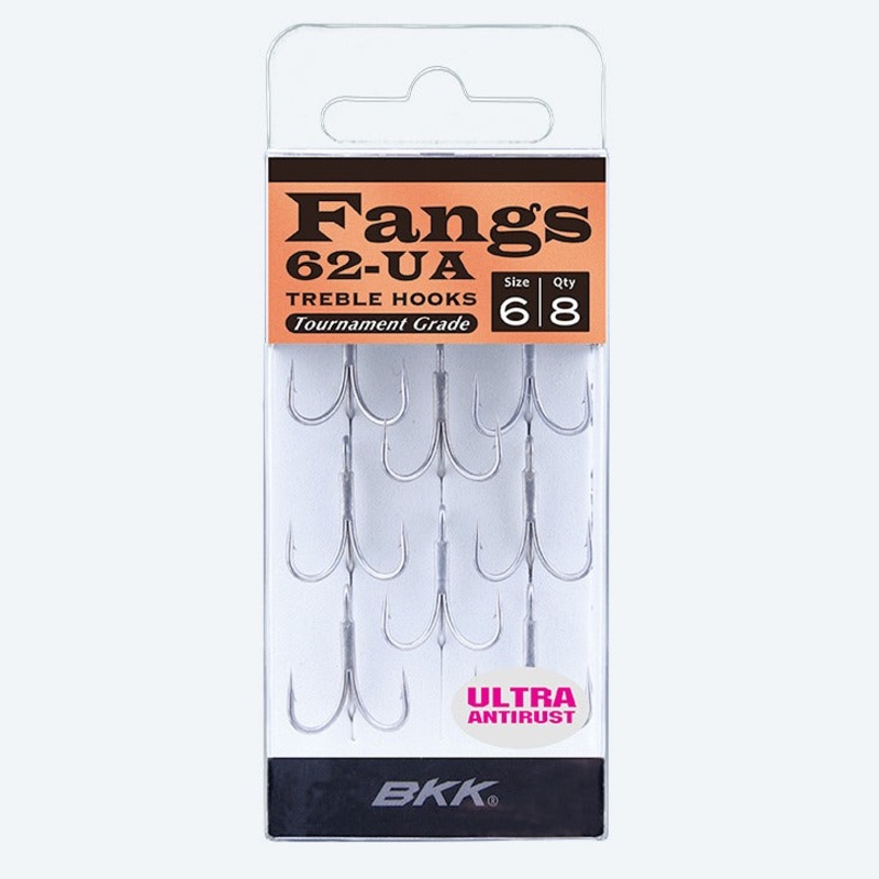 BKK Hooks Fangs-62 UA Treble Hooks #1- 6Pk