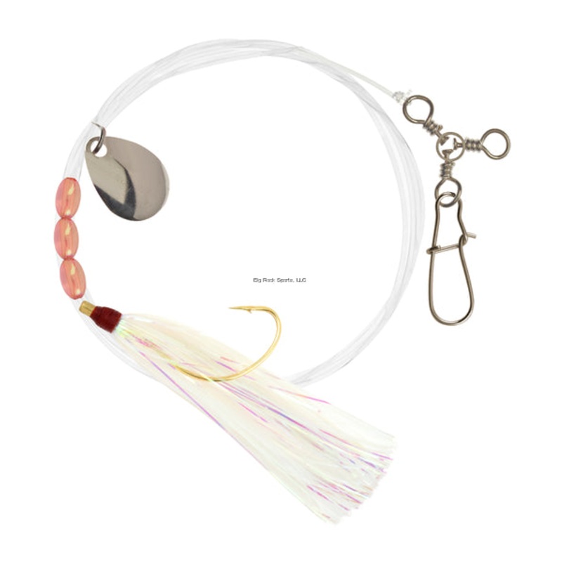 Hurricane Fluke Flounder Fishbu Rig, Size 1/0, 60lb Leader White