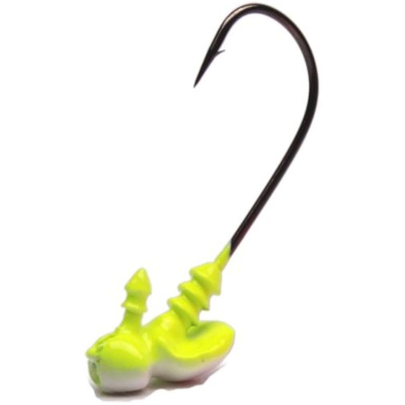MegaStrike ShakE2 Pro Series EWG Shakey Head Jigs (Assorted Colors) Chartreuse/White 3/4oz