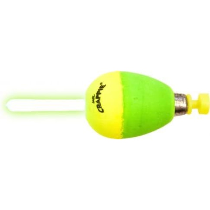 Mr. Crappie Flo Glo Lighted Bobbers 1 1/2″ Pear Y/G 2Pk