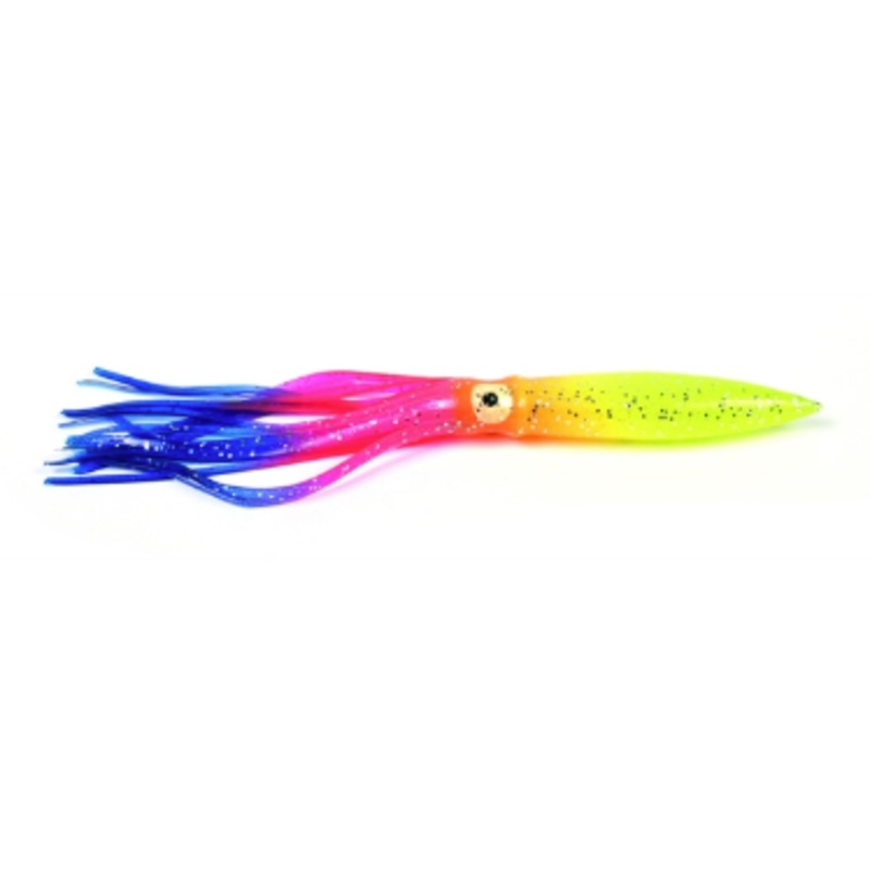 Sea Striker Bulbhead Squid Skirt, 9″, Parrot, 10/Pack