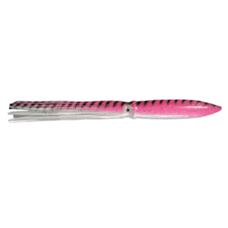 Sea Striker Bulbhead Squid Skirt, 9″, Pink Mackerel, 10/Pack