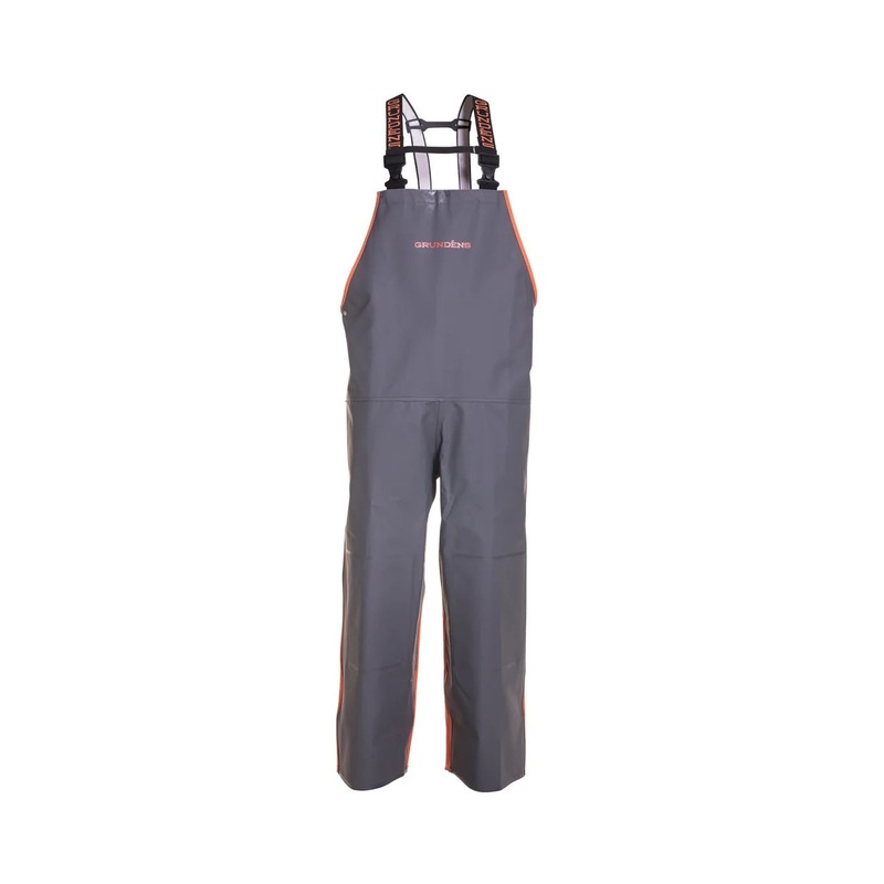 Grundens Hauler Bib Orange/Gray Medium