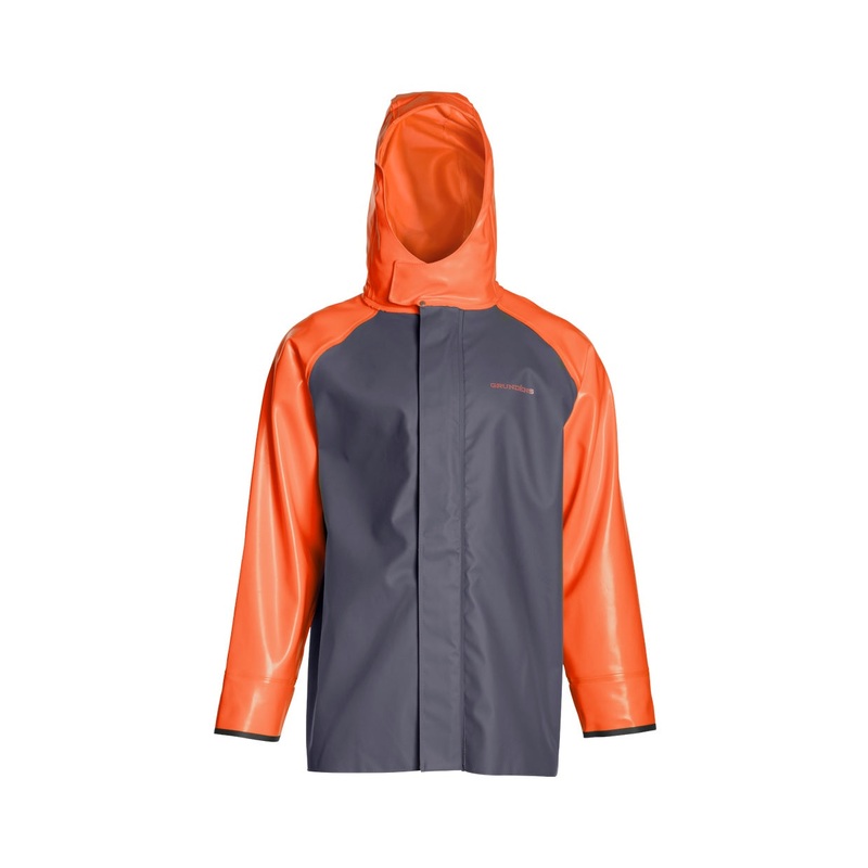 Grundens Hauler Jacket Orange/Gray Medium