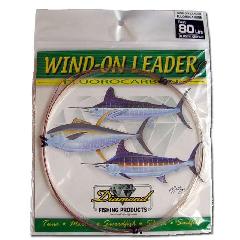 Momoi Diamond Fluorocarbon Wind-On Leader 90lb 25ft Clear White