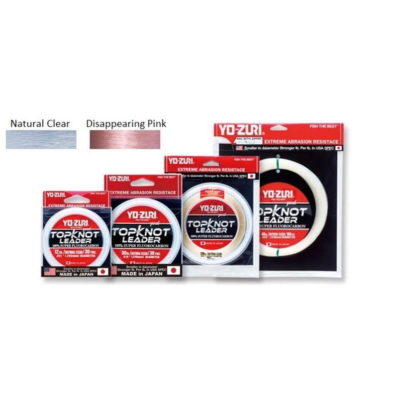 Yo Zuri Top Knot Fluorocarbon Leader Line Disappearing Pink 25lb