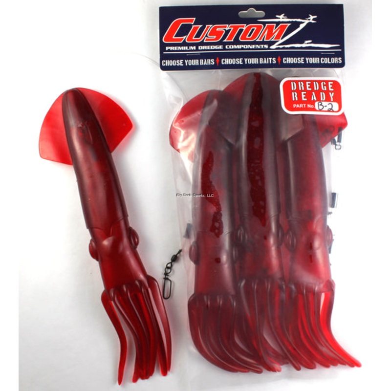Fish Razr CustomZ Dredge ready 3pk, 12″,18.56 oz, red squid