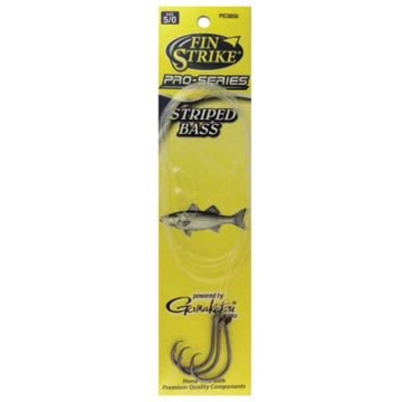 Fin Strike Pro Series Striped Bass Snelled Hook, Size 6/0