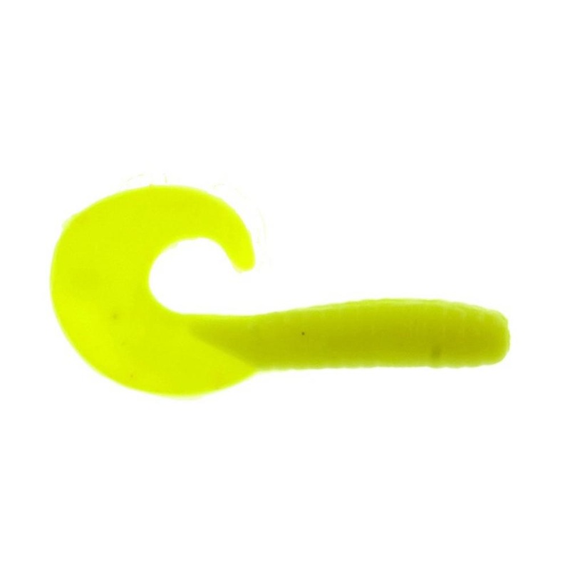 Berkley Gulp Jigging Grub Chartreuse 3″