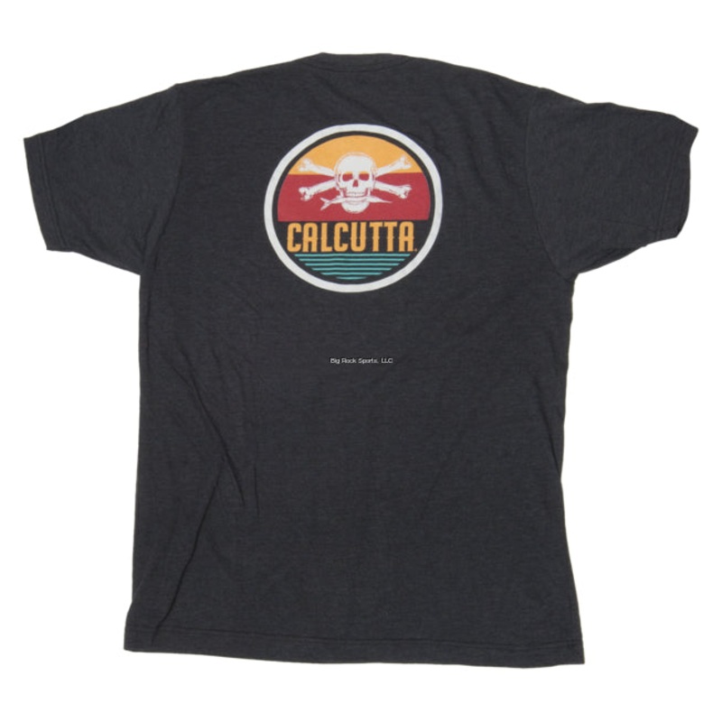 Calcutta Retro Circle Design Short Sleeve No Pocket Tri Blend Graphite Medium