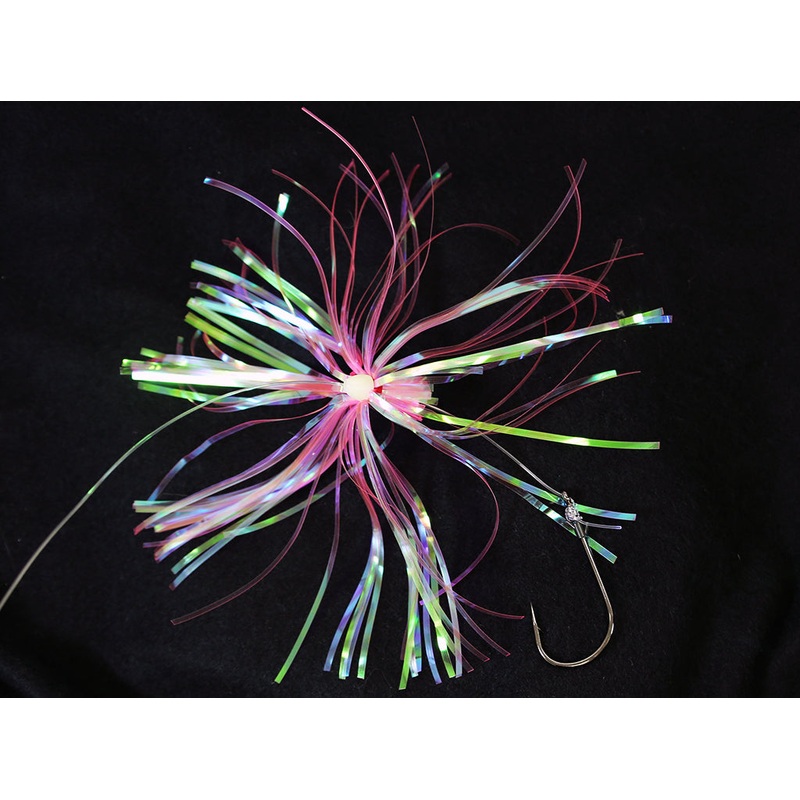 Jigging World Grub Holder Hook “Helen H” Flash Rig With 4/0 Hook Pink