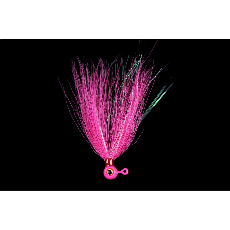 Jigging World Ball Jig W/ Bucktail Teaser, 3/8oz Pink