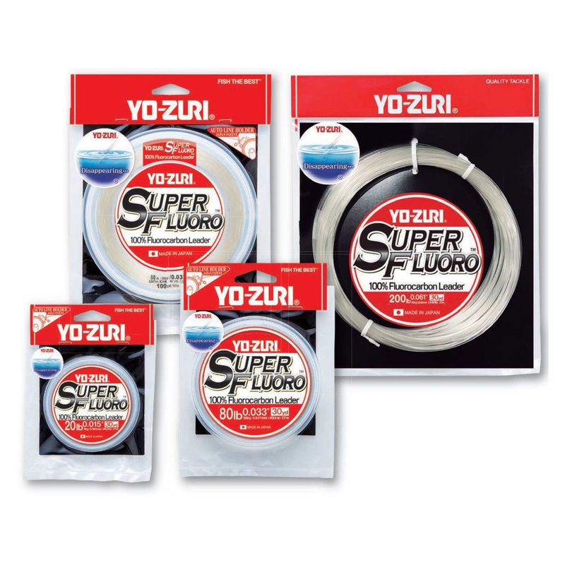 Yo-Zuri SuperFluoro 100% Fluorocarbon Leader (Clear, 4lb-300lb, 30/100yd) 30yd 4lb