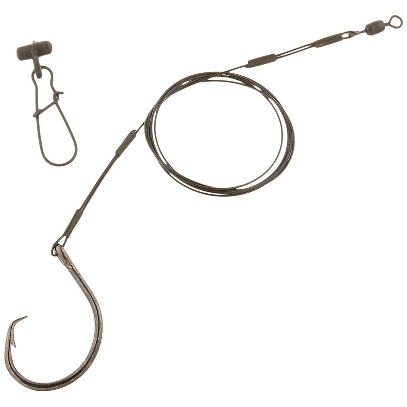 Aqua Clear Double Crimped 100lb Shark Surf Rig w/ Fish Finder 8/0 (1pk, 100lb)