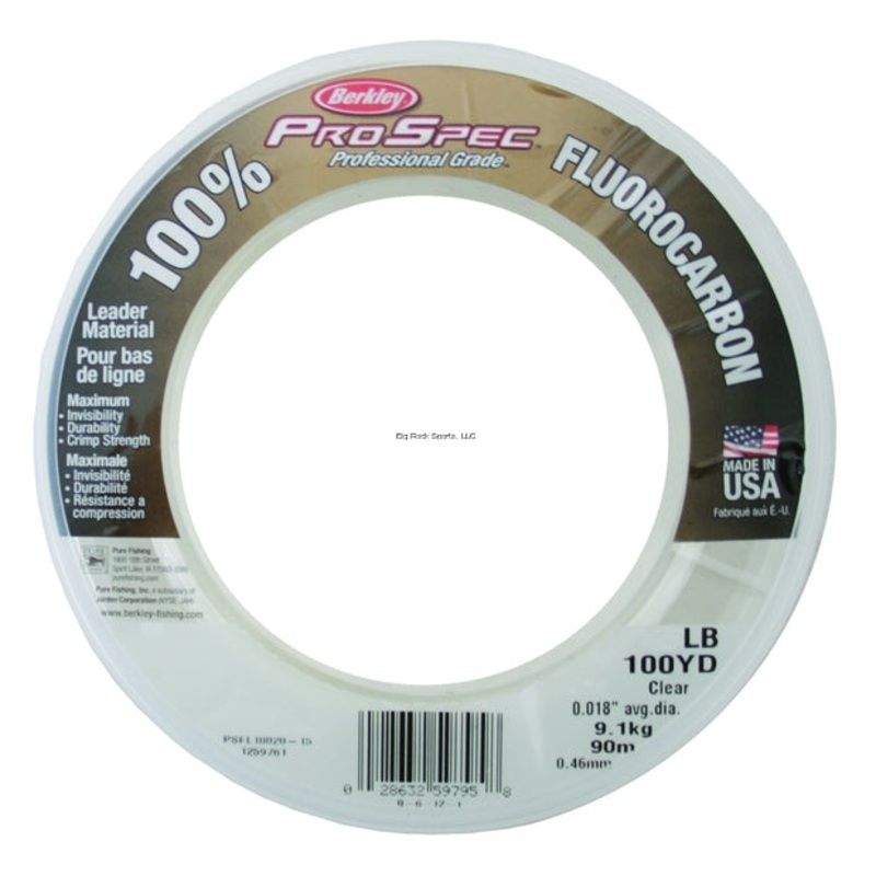 Berkley ProSpec Fluorocarbon Leader Line Spool [20-50lb, 100yd, Clear] 50lb
