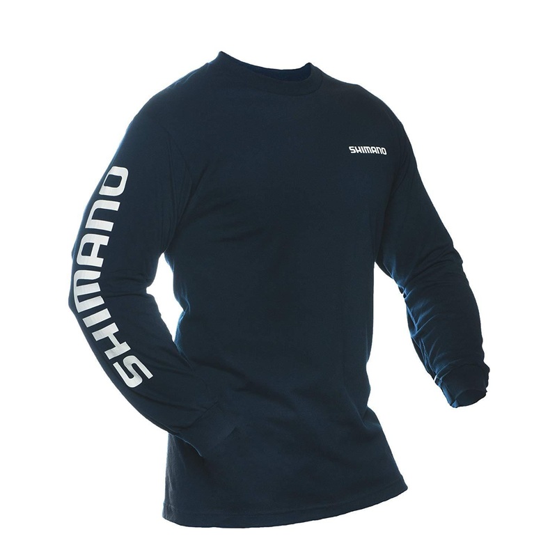 Shimano Long Sleeve Cotton T-Shirt Navy XX-Large