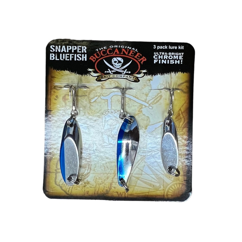Snapper Bluefish Lure Kit – (3 Piece) – Chrome/Blue