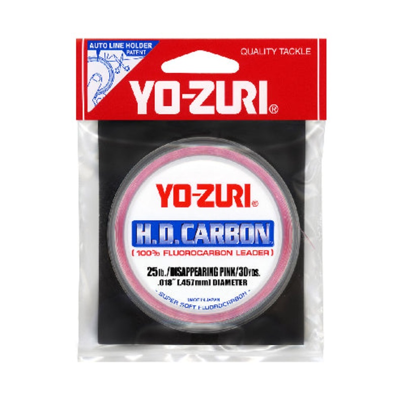 Yo-Zuri HD Carbon 100% Fluorocarbon Leader (4-300lb, 30yd, Disappearing Pink) 4lb