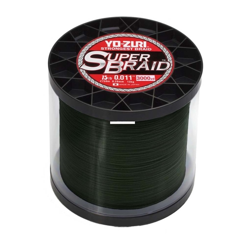 Yo-Zuri SuperBraid Braided Line, 3000yd, Dark Green 50lb
