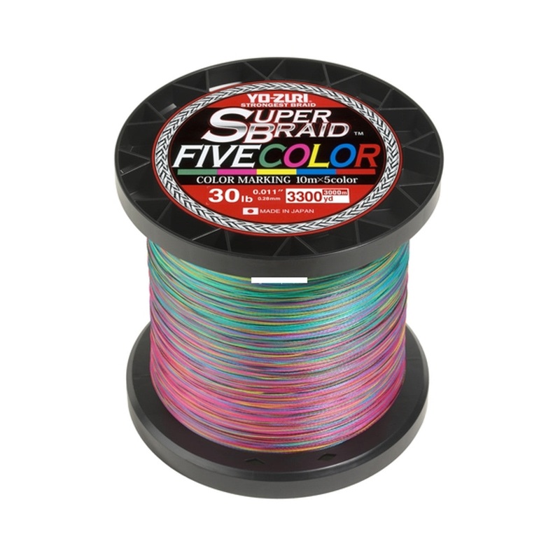 Yo-Zuri SuperBraid Braided Line Bulk Spools [30-100lb, 3300yd, Five Color] 30lb – 3300yd