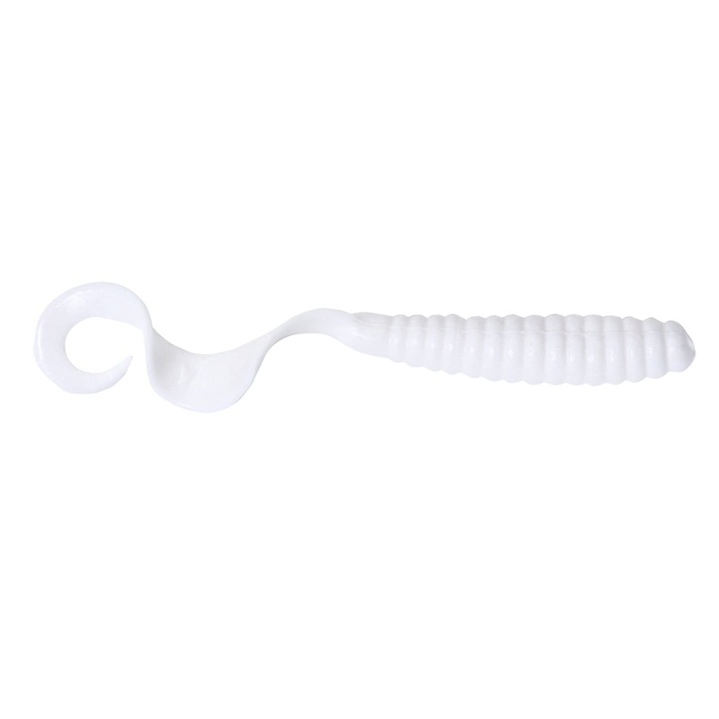 GOT-CHA Curltail Grub, 8″ White, 25/Pack