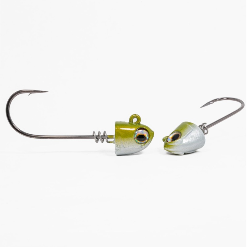 No Live Bait Needed 4x Super Duty Jig Heads Green Back 1 1/2oz