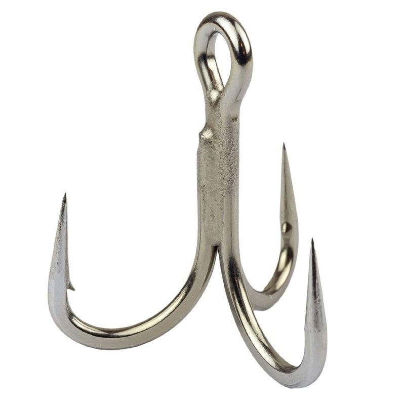 Mustad Jaw-Lok In-Line Treble Hook – 5X Strong 1/0 (6 Pack)