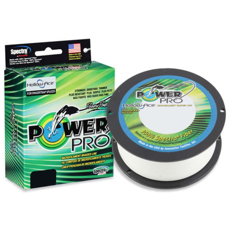 PowerPro Hollow Ace Fishing Line (80lb-130lb, 500yd, Blue, White, Yellow) White 200lb – 500yd
