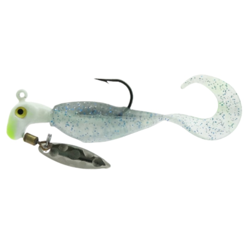 Road Runner Vibe Runner Underspin Jig Head Plastic Curl Tail Smokin Shad 1/16oz