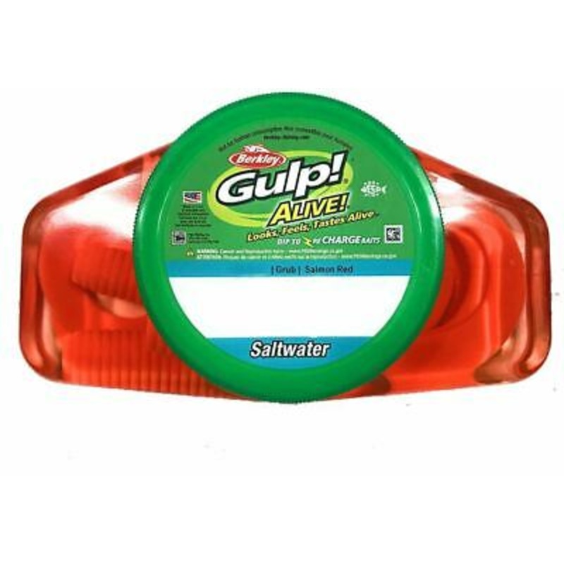 Berkley Gulp Alive Saltwater Grub, Pint Tub Chartreuse 4″