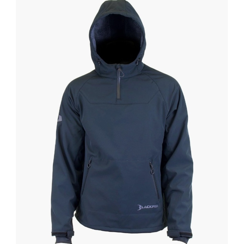 Blackfish Men’s Gale Softshell Pullover, Black/Black, XX-Large