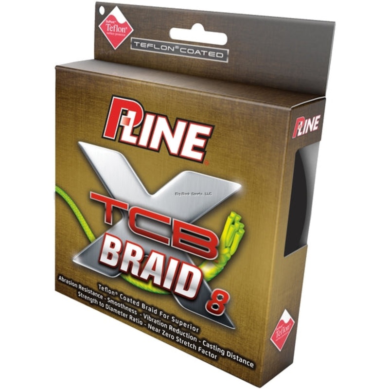P-Line 8-Carrier Teflon Coated Braided Line (15-80lb, 150-300yd, Hi-Vis Yellow) 300yd 15lb