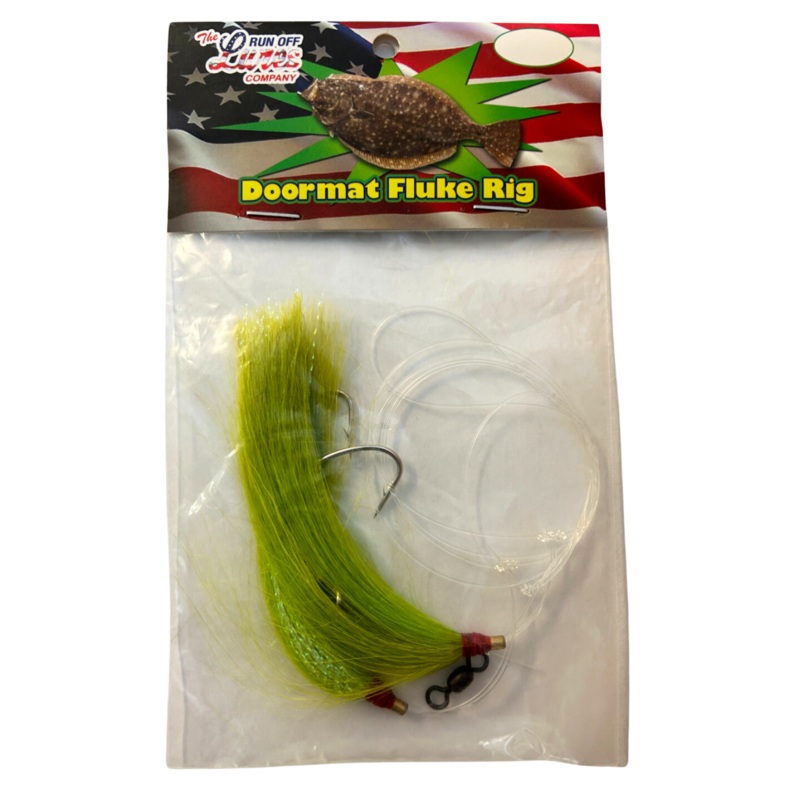 Run Off Lures Doormat Fluke Double Bucktail Rig Chartreuse