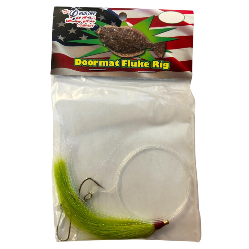 Run Off Lures Doormat Fluke Single Bucktail Rig Chartreuse
