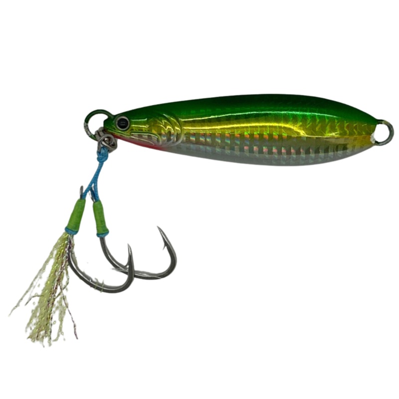 Run Off Lures Flat Fall Tuna Jig Green/Chartreuse 100G