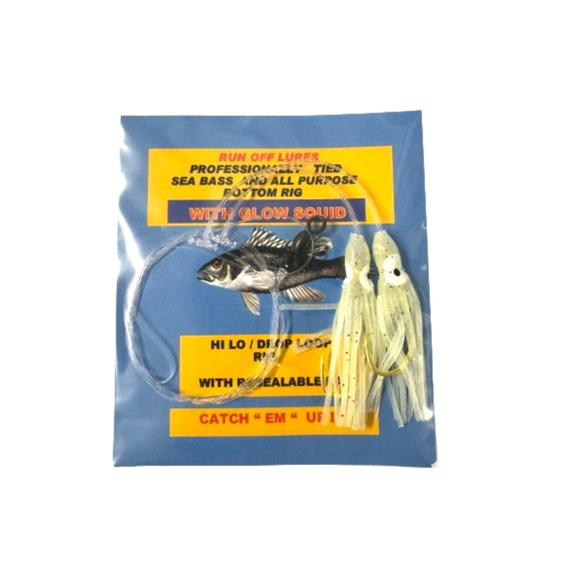 Run Off Lures Hi/Lo Seabass Squid Rigs White