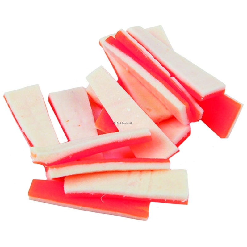 Fishbites Fish’N Strips Sand Flea Long Lasting Bait, 1-1/2″, 15pk, Orange/White