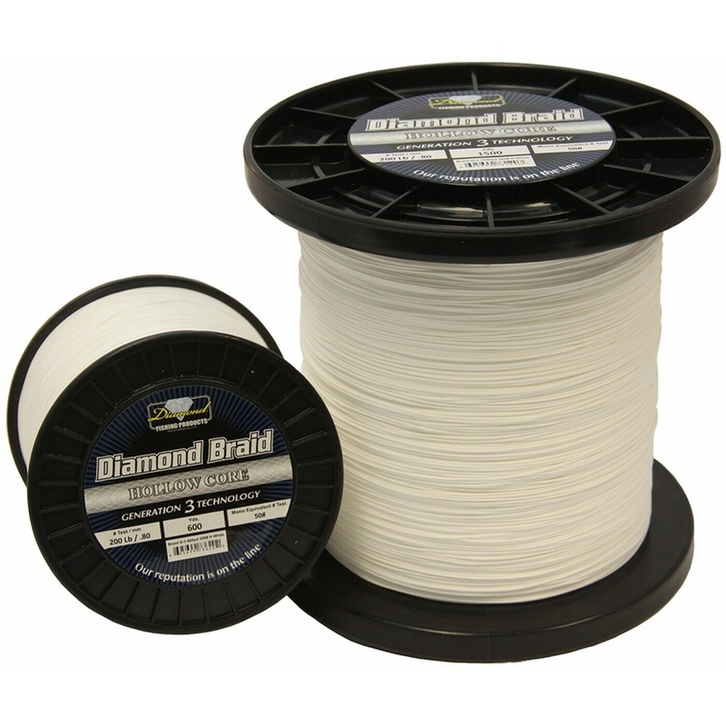 Momoi Diamond Braid Generation III Hollow Core (Multiple Sizes, 3-Colors) Blue 60lb – 600yd