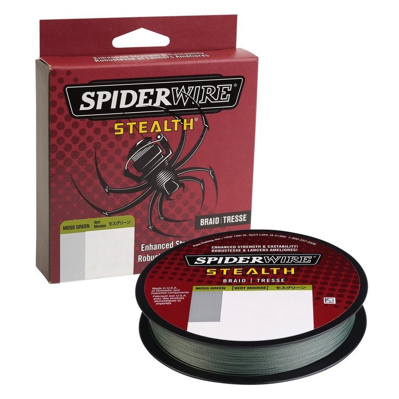 Spiderwire Stealth Braided Superline [125/200/300 Yards, Moss Green/Yellow/Camo] Hi-Vis Yellow 30lb – 200yd
