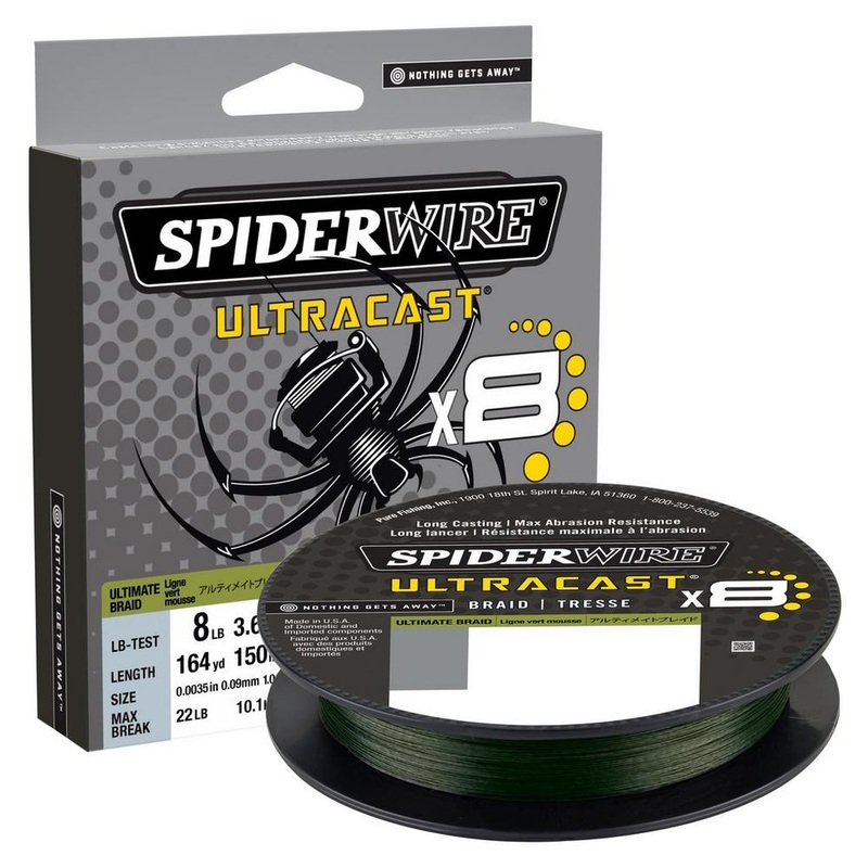 Spiderwire Ultracast Braid, Superline (Multiple Sizes/Lengths/Colors) Ultimate Braid-Moss Green 2188yd 50lb