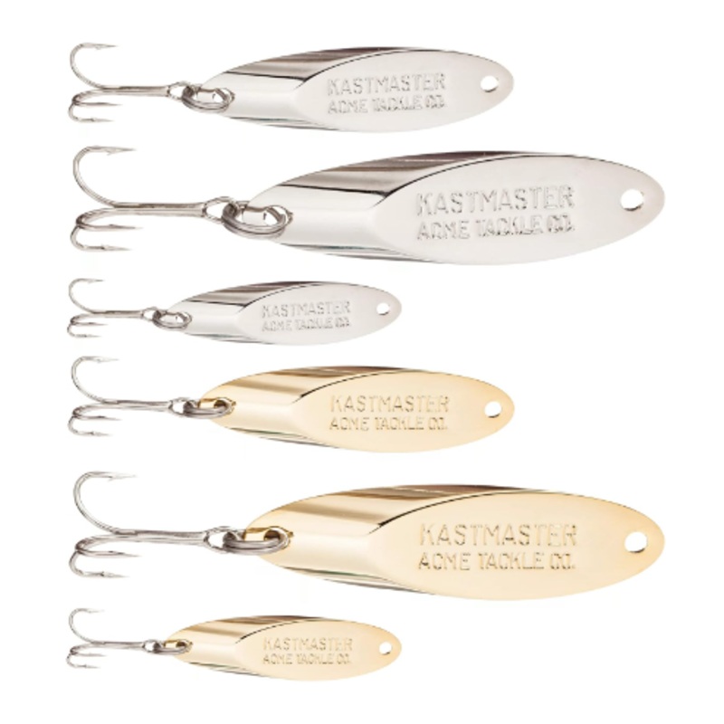 Acme Kastmaster 6 Piece Tackle Kit, 1/4 oz, 1/8 oz, 1/12 oz, Chrome & Gold