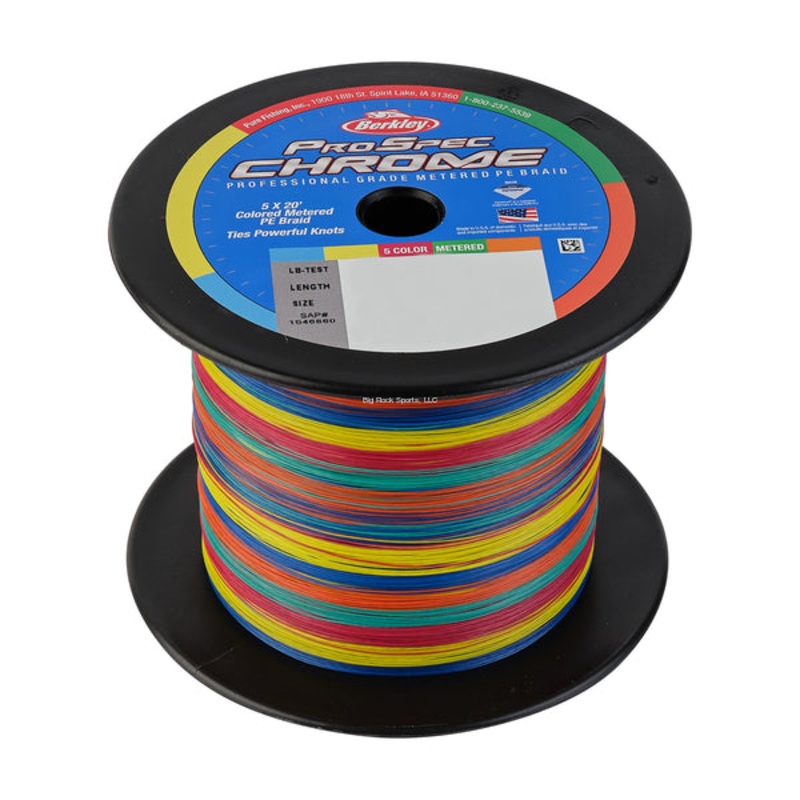 Berkley ProSpec Chrome Premium Hollow Braid (Multiple Sizes, Multiple Colors) Metered 1500yd 20lb