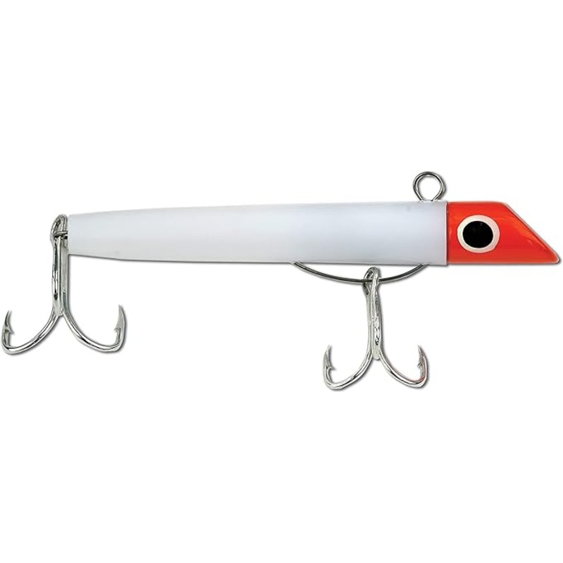 GOT-CHA Series Plug, 3″ 1 oz, Sz 2 & 4 Hook, White/Gold Hook