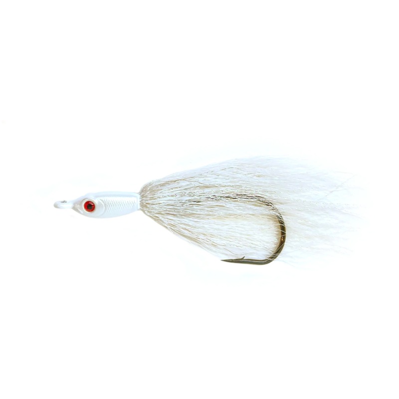 Jigging World Fluke Candy Teasers V2 with Bucktail (2pk, Assorted Colors) White