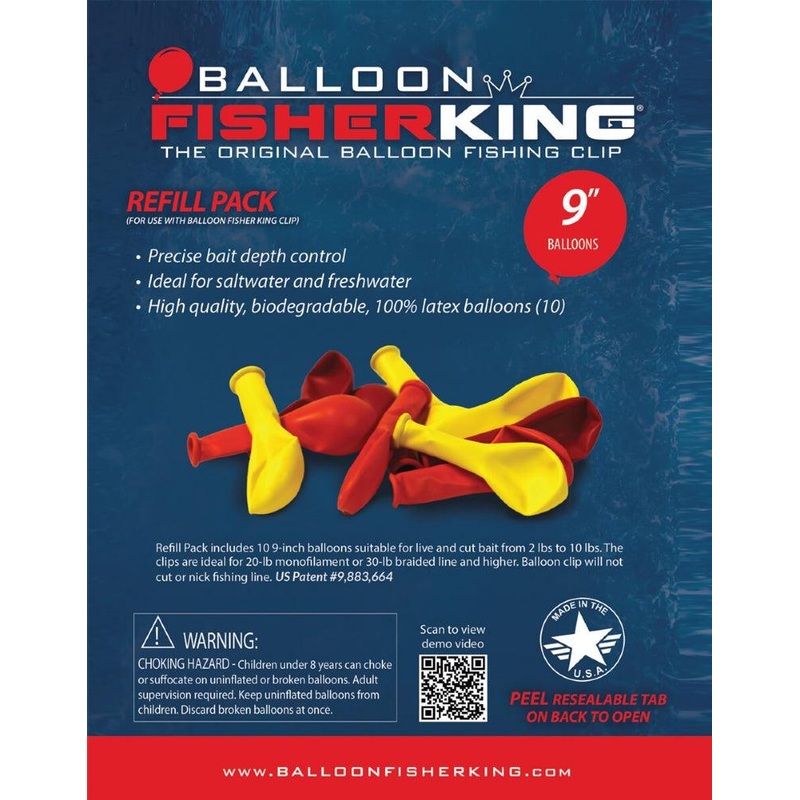 Balloon Fisher King Starter Pk w/Balloon Clip(1) & 5″ Balloons 10ct