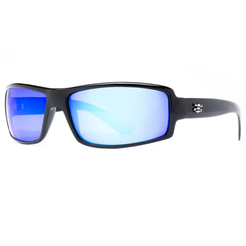 Calcutta Whitehaven Polarized Sunglasses Shiny Black/Blue Mirror