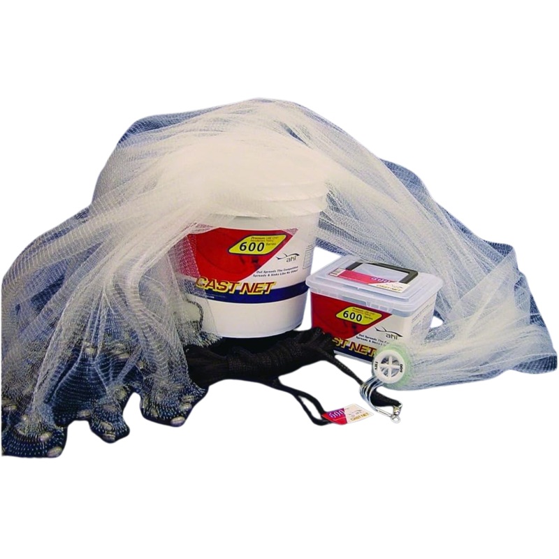 Ahi 600 Pro Series 6 Panel Cast Net, 6′ Clear Mono Net, 1/4″ Mesh