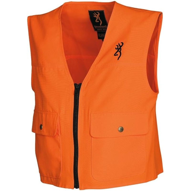 Browning Youth Blaze Orange Safety Vest, Back License Small