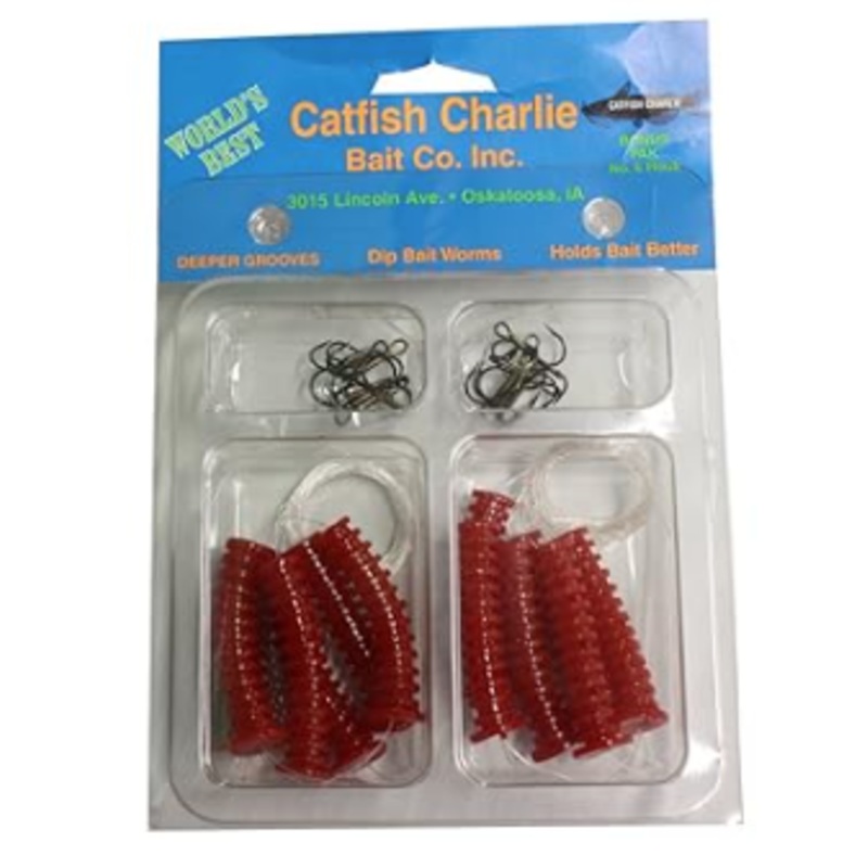 Catfish Charlie Dip Bait Worm, 12pk Yellow