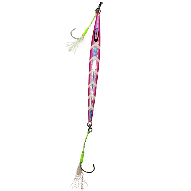 JYG Pro Fishing Rigged Stryke Jig Yellow 80G